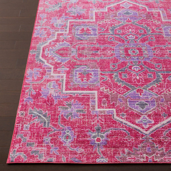 Livabliss Germili Machine Woven Polyester Accent Rug Low Pile Entryway and Vanity Floor Mat Red, Purple 2' x 2'10" GER2320-23
