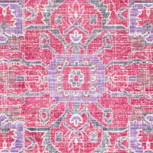 Livabliss Germili Machine Woven Polyester Accent Rug Low Pile Entryway and Vanity Floor Mat Red, Purple 2' x 2'10" GER2320-23