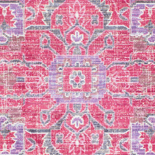 Livabliss Germili Machine Woven Polyester Accent Rug Low Pile Entryway and Vanity Floor Mat Red, Purple 2' x 2'10" GER2320-23