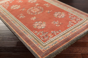 Surya Geisha 5' X 8' Handmade Wool Rug - Elegant Hand-knotted Design For Luxurious Home Décor Appeal Rust Wool Ges1009-811