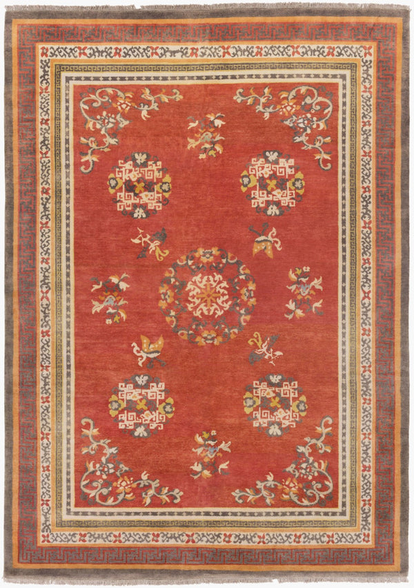 Surya Geisha 5' X 8' Handmade Wool Rug - Elegant Hand-knotted Design For Luxurious Home Décor Appeal Rust Wool Ges1009-811