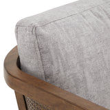 Homelegance By Top-Line Marceline Walnut Finish Fabric Cane Accent Chair Grey Rubberwood