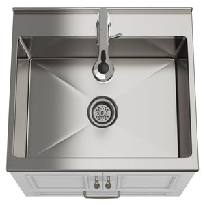 English Elm Cardinal 24" Laundry Cabinet With Deep Stainless Steel Sink & Pull-Out Faucet - Stylish Storage Solution B136P158791
