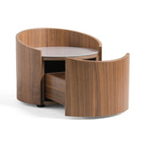 VIG Furniture Modrest Geneva - Modern Walnut Round Nightstand VGWCC522B-WAL