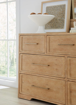 Hooker Furniture Retreat Seven-Drawer Dresser In Dune Finish — Coastal-Modern Oak & Maple Veneers, Felt & Cedar Liners 6950-90001-80