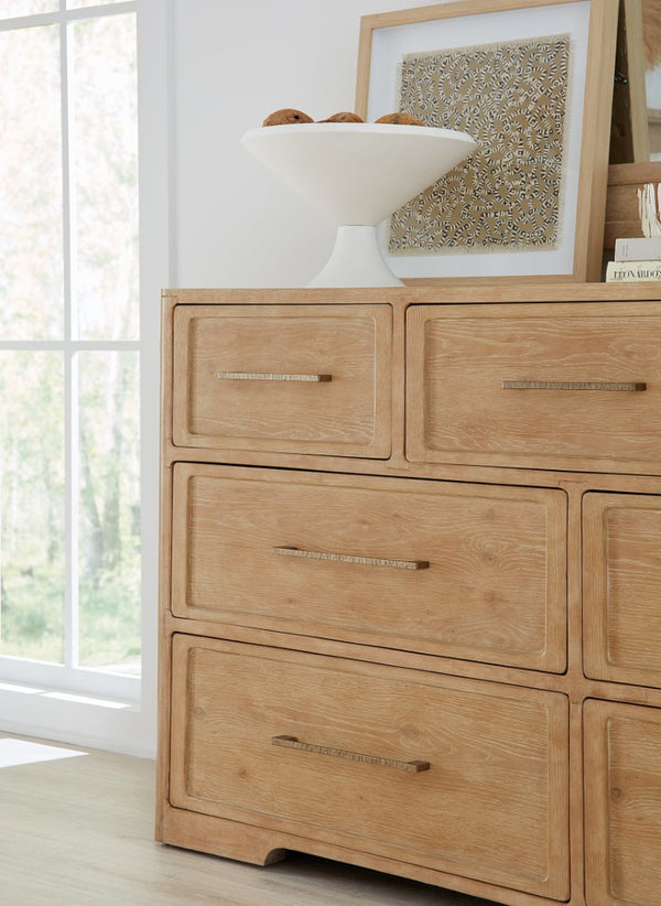 Hooker Furniture Retreat Seven-Drawer Dresser In Dune Finish — Coastal-Modern Oak & Maple Veneers, Felt & Cedar Liners 6950-90001-80