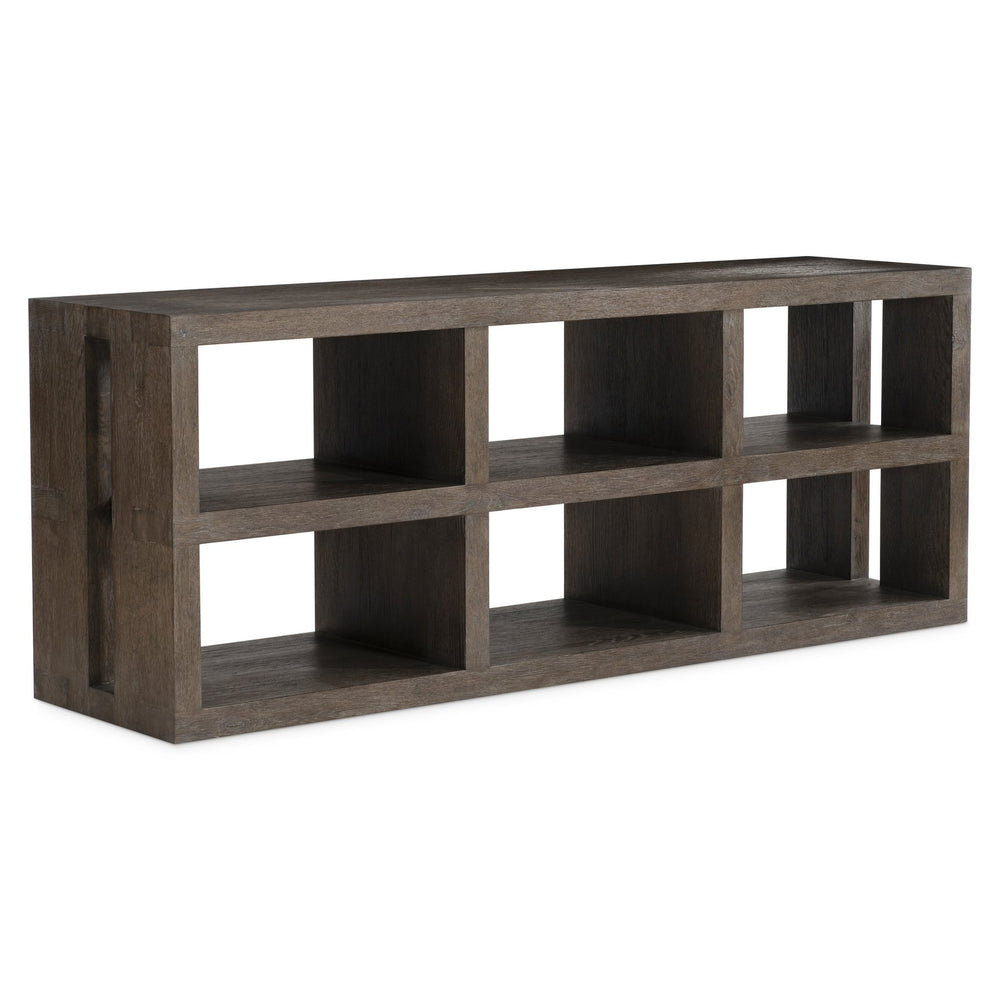Bernhardt Bernhardt Outline Console Table — Wire-Brushed Oak Cassel Finish, 6 Open Cubes, Arts & Crafts Flair 360826