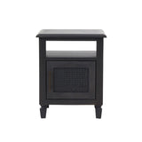 Christopher Knight Home® - Noble House - Tengren Rustic Acacia Wood And Cane Nightstand, Dark Gray