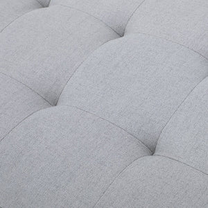 English Elm Christopher Knight Home® - GUERNSEY Ottoman Bench with Tufted Waffle Stitch Fabric, Hidden Storage & Birch Legs for Living Room LIGHT GREY 67220.00FLGY