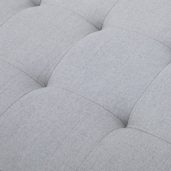 English Elm Christopher Knight Home® - GUERNSEY Ottoman Bench with Tufted Waffle Stitch Fabric, Hidden Storage & Birch Legs for Living Room LIGHT GREY 67220.00FLGY