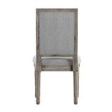 Homelegance By Top-Line Mayer Rectangular Linen and Wood Dining Chairs (Set of 2) Grey Rubberwood