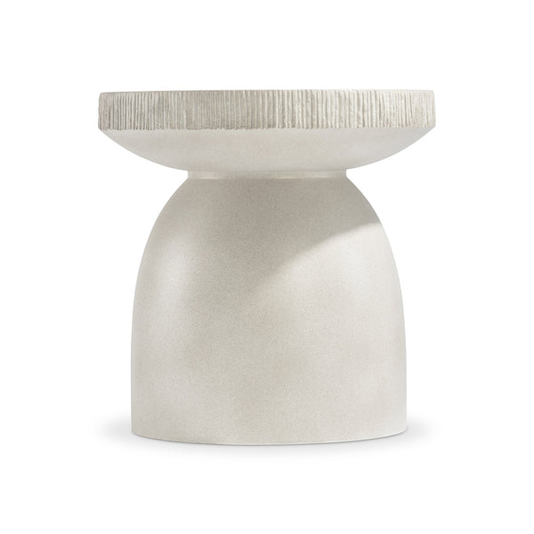 Bernhardt Bernhardt Antibes Pedestal Side Table — Sculptural Pumice Concrete Look, 24" Square, Durable Grca Reglaze 350125