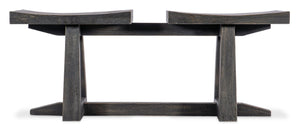 Hooker Furniture Commerce Distressed Mango Tandem Bench With Twin Scoop Seats — Compact Sculptural Entryway Seating For Two (96) 7228-50670-89