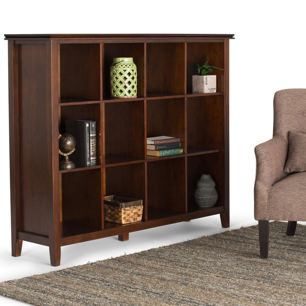 English Elm Artisan 12-Cube Storage Unit In Russet Brown - Handcrafted Solid Wood With Stylish Versatility B136P159474
