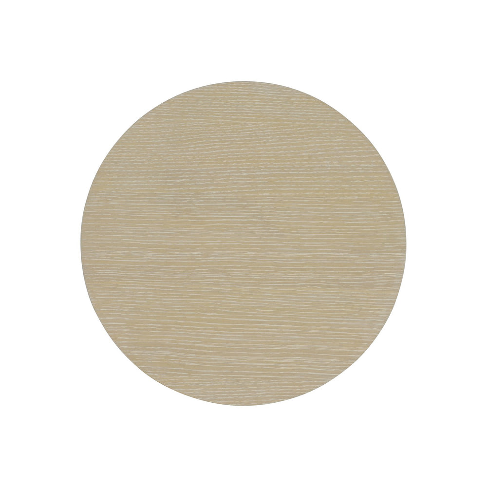 Bernhardt Bernhardt Solaria Accent Table With Wave Aluminum Base, Quartered Oak Dune Finish, Rustic Modern Chic 310113