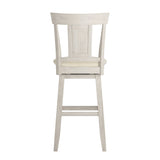 Homelegance By Top-Line Juliette Panel Back Wood Swivel Bar Stool White Rubberwood