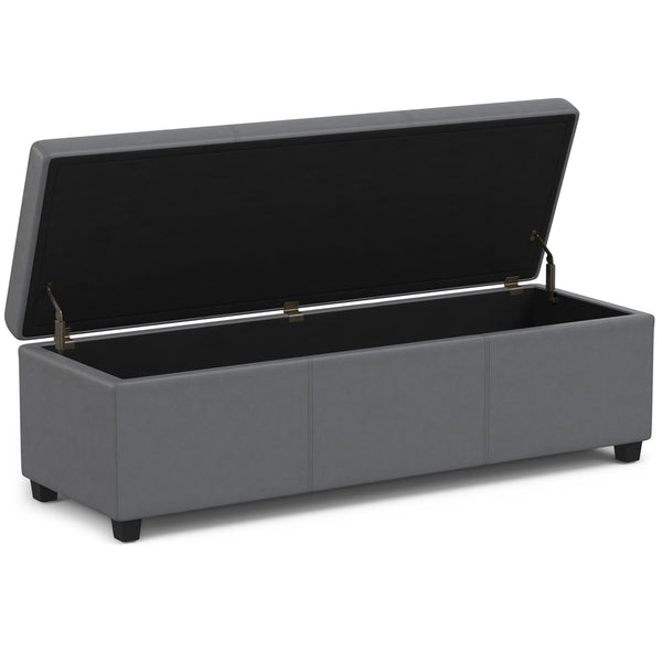 English Elm Avalon Extra Large Storage Ottoman Bench In Stone Grey – Stylish Seating & Hidden Storage Solution B136P158657