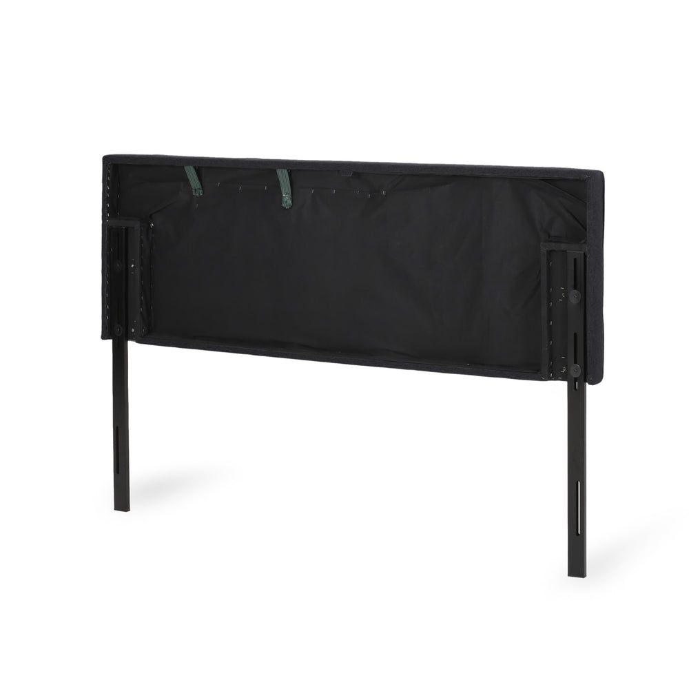 English Elm Christopher Knight Home® - King Linen Upholstered Headboard with Tufted Waffle Stitch, Piped Edges & Adjustable Height, 81" Black 66869.00BLK