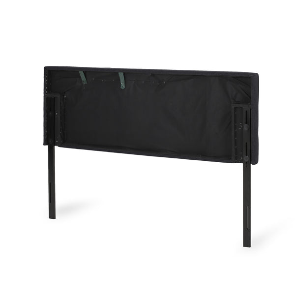 English Elm Christopher Knight Home® - King Linen Upholstered Headboard with Tufted Waffle Stitch, Piped Edges & Adjustable Height, 81" Black 66869.00BLK