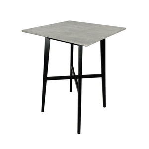 English Elm Christopher Knight Home® - Modern Bar Height Dining Table with Durable High-Pressure Laminate Top and Sleek Rubberwood Legs, Black Finish Cement Grey 65503.00CEM