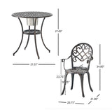 Christopher Knight Home® - Noble House - Angeles Cast Aluminum Outdoor Bistro Furniture Set with Ice Bucket