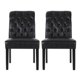 Christopher Knight Home® - Noble House - Elwood Contemporary Tufted Rolltop Dining Chairs - Set of 2