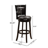 Christopher Knight Home® - Noble House - Mallik Espresso Reconstituted Leather Swivel Armless Barstool