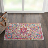 Nourison Passion PSN22 Machine Made Power-loomed Narrow Border Indoor Only Transitional Bohemian Rug Grey,Multi, Grey 100% Polypropylene 99446717498