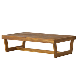 English Elm Christopher Knight Home® - SHERWOOD Teak Acacia Coffee Table with Slat Paneling and Bold Legs, Weather-Resistant, 39.5" L 64869.00