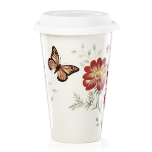 Lenox Butterfly Meadow Travel Mug Multi, WHITE PORCELAIN 885609