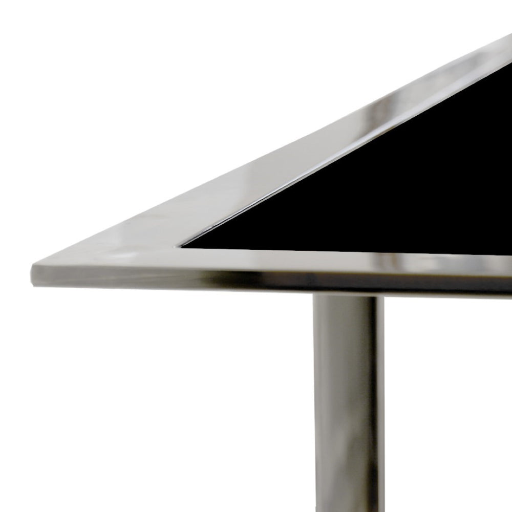 Pasargad Luxe Faux Marble & Steel Console Table – Modern Elegance For Your Home Décor Needs Black Glass & Steel Gg-1028
