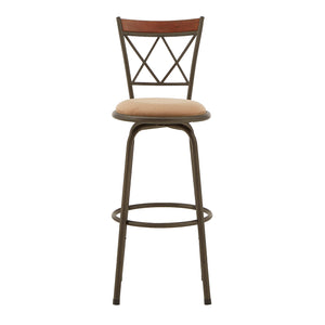 Homelegance By Top-Line Donaghy Double X-Back Wood Trim Adjustable Stools (Set of 3) Bronze Engineered Wood