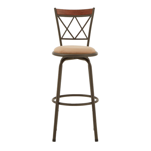 Homelegance By Top-Line Donaghy Double X-Back Wood Trim Adjustable Stools (Set of 3) Bronze Engineered Wood