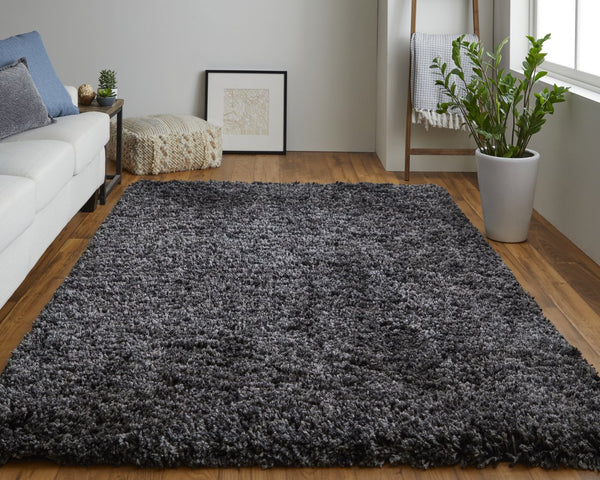 Feizy Rugs Stoneleigh Plush Hand-tufted Polyester High Pile Rug - Cozy, Durable, And Stain Resistant Luxury Decor Black,Gray Polyester 3998830fblk000g00