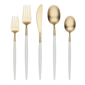 Lenox Cambridge Mazzy Gold with White-Handle 20-Piece Flatware Set NO COLOR METAL 306320CKG12DS