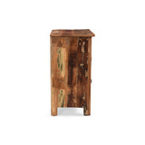 Christopher Knight Home® - Noble House - Laveer Boho Handcrafted Wooden Side Table with Drawer, Distressed Paint