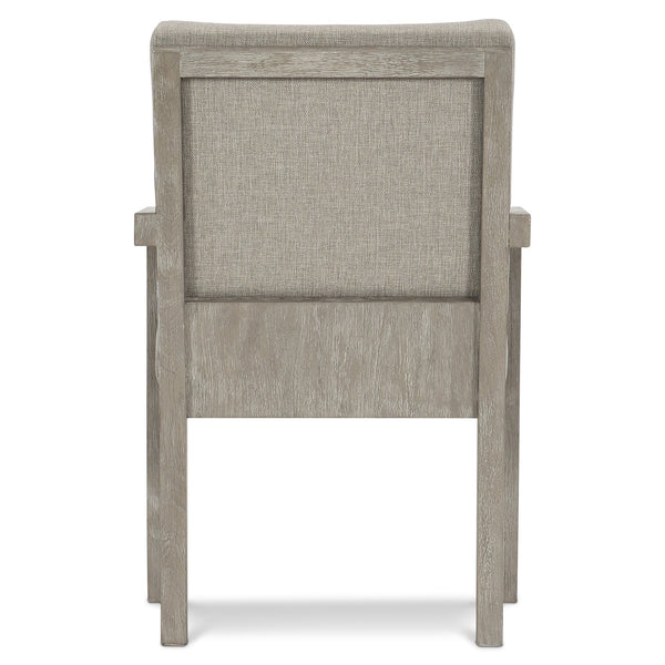 Bernhardt Bernhardt Foundations Arm Chair In Cerused Acacia Light Shale Finish — Woven Upholstery, Modern Rustic Comfort 306548