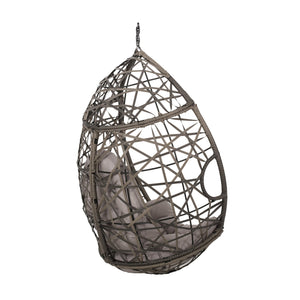 English Elm Marlin Wicker Hanging Egg Chair Teardrop Cocoon Seat for Patio or Sunroom 54672.00BSKGRY-62075.00HNGBLK