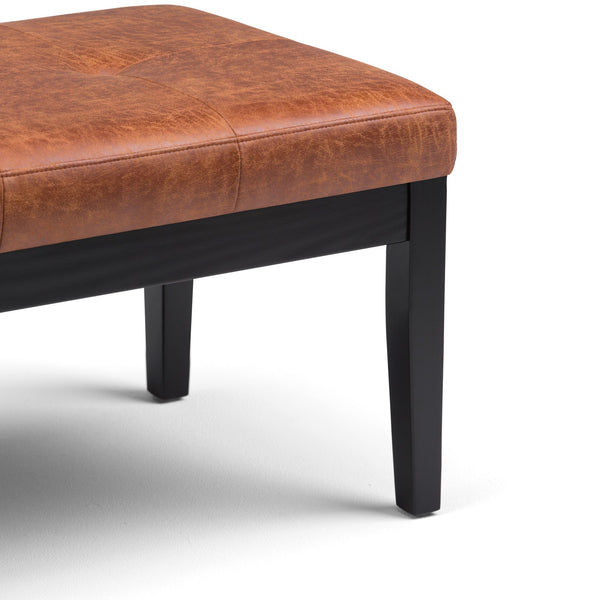 English Elm Lacey Tufted Ottoman Bench In Distressed Saddle Brown - Stylish Storage Solution For Any Room B136P159209