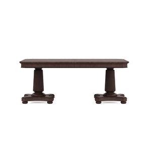 A.R.T. Furniture Revival Elegant Dual Pedestal Dining Table With Storage, Extendable Design & Stunning Mahogany Finish Brown Rubberwood Solids,Quarter Mahogany Veneer,Resin 328221-1730