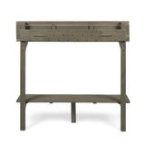 Christopher Knight Home® - Noble House - Caribbean Outdoor Grey Finish Acacia Wood Balcony Bar Table