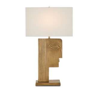 Thebes Antique Brass Table Lamp - Art Deco Inspired Design by Ian Thornton for Elegant Interiors