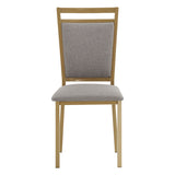 Homelegance By Top-Line Aristos Metal Upholstered Dining Chairs Gold Metal