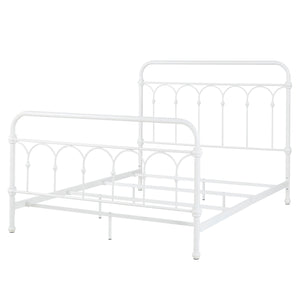 Homelegance By Top-Line Gracen Casted Knot Metal Bed White Metal