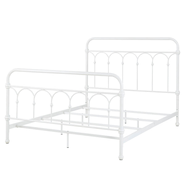 Homelegance By Top-Line Gracen Casted Knot Metal Bed White Metal