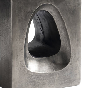 Bernhardt Bernhardt Argo Side Table With Graphite Cast Aluminum Teardrop Base, Square Top, Durable Outdoor-Friendly Finish 328404