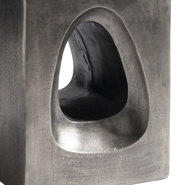 Bernhardt Bernhardt Argo Side Table With Graphite Cast Aluminum Teardrop Base, Square Top, Durable Outdoor-Friendly Finish 328404