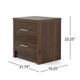 Christopher Knight Home® - Noble House - - Bologna Bedroom 2-Drawer Nightstand