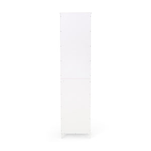 English Elm Christopher Knight Home® - BATHROOM Linen Tower Cabinet with Faux Wood Finish, Modern Slim Vertical Slat Design, Storage Organizer White 66606.00