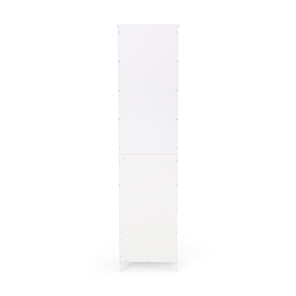 English Elm Christopher Knight Home® - BATHROOM Linen Tower Cabinet with Faux Wood Finish, Modern Slim Vertical Slat Design, Storage Organizer White 66606.00